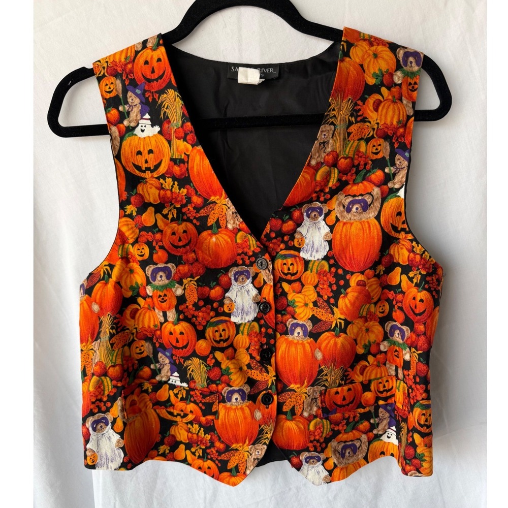 Y2K Saddle River Petites Vest Cottagecore Teacher Kitschy Halloween Petite Large